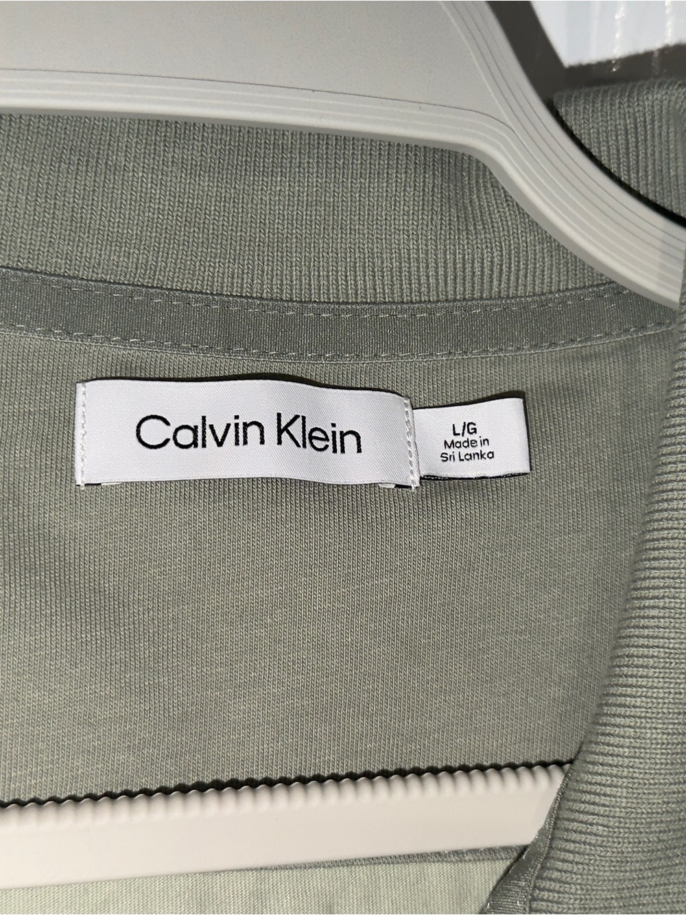 Calvin Klein Men's Sage Green Crewneck Polo